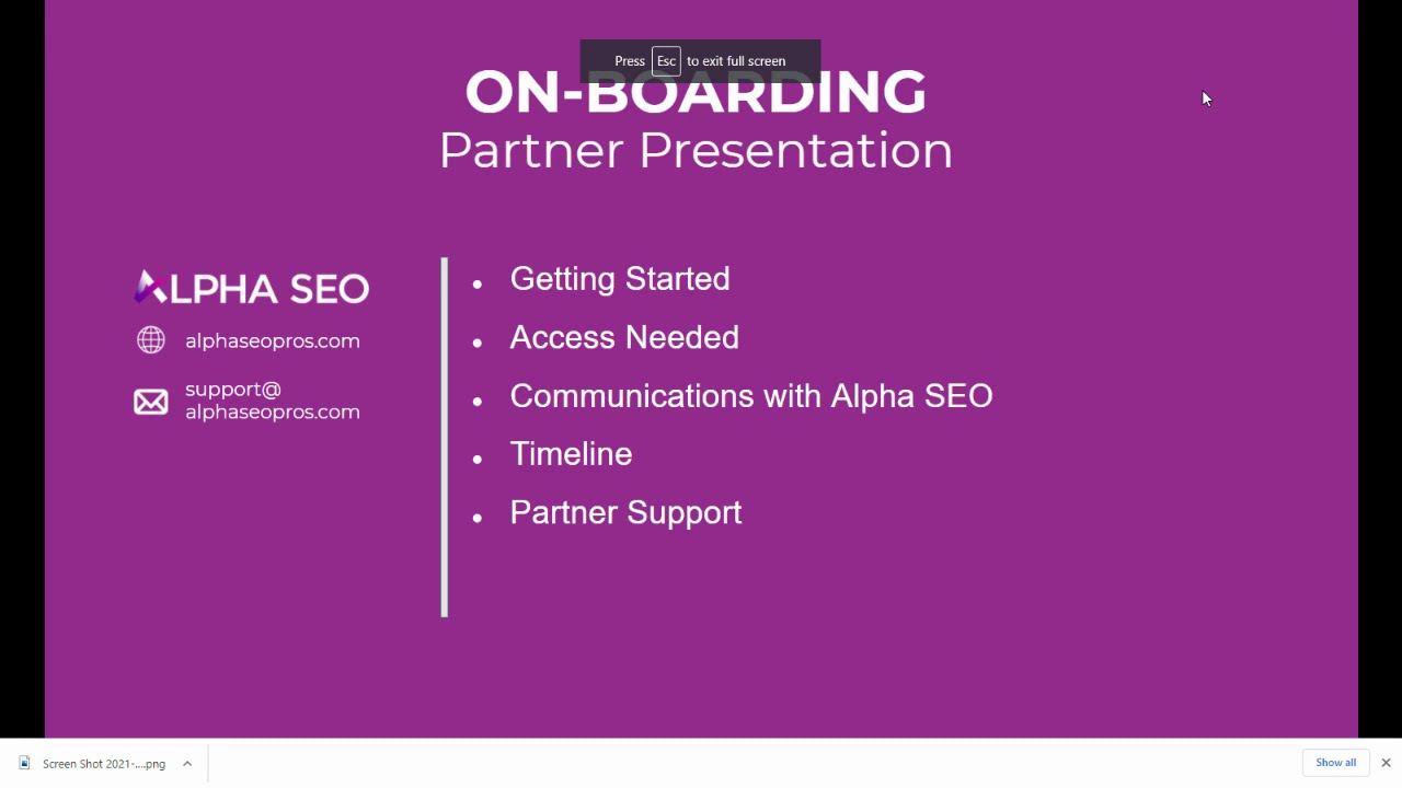 SEO Onboarding process